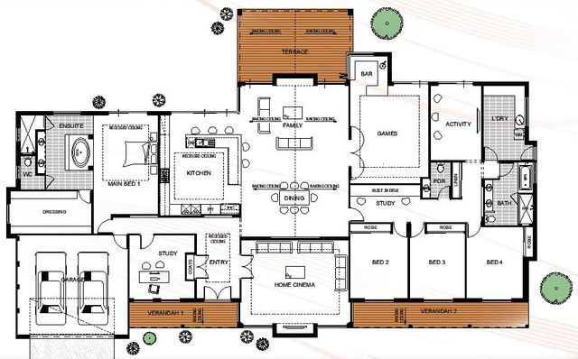 the floor plan for an apartment with three bedroom and two bathrooms