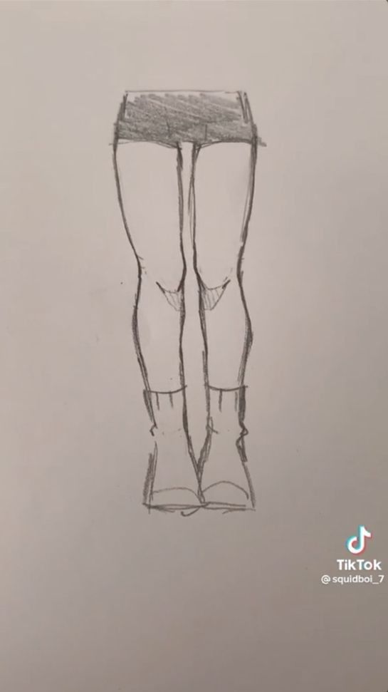 a pencil drawing of a person's legs and leggings