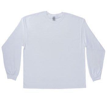 Create a warm and comfortable fashion trend with White Adult Long Sleeve T-Shirt. This garment boasts a solid color, crew neck style, and sleeves that boast a ribbed cuff to ward away the cold. You can wear it as-is or personalize it with your own embellishments such as fabric paint, rhinestones, iron-on designs, and more. Be comfortable and stylish!     Details:   Size: 2XL  Content: 100% Cotton  Care: Machine Wash, Cold; Do Not Bleach; Tumble Dry, Low; Do Not Iron; Do Not Dry Clean. Sporty Long Sleeve Plain Tops, Basic Plain Tops For Streetwear, Casual Long Sleeve T-shirt For Winter, Oversized Plain T-shirt For Fall, Plain Long Sleeve Tops For Streetwear, Casual Long Sleeve Cotton T-shirt, Relaxed Fit Long Sleeve T-shirt For Everyday, Simple Crew Neck Top For Fall, Classic Long Sleeve Tops For Streetwear