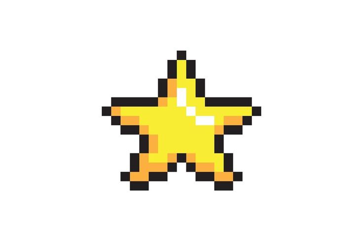 an image of a pixelated yellow star