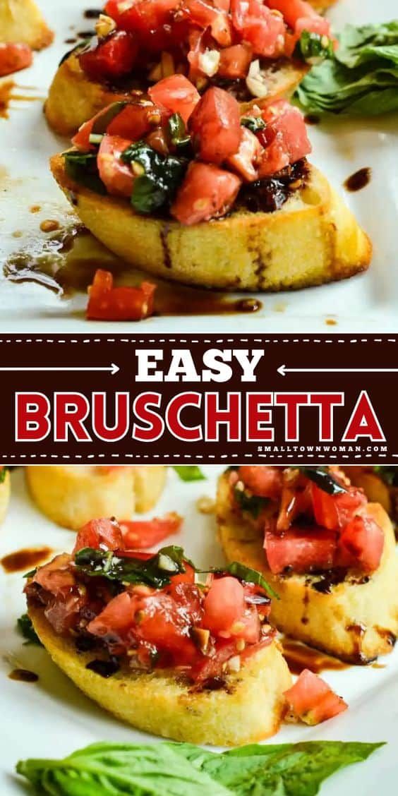 an easy bruschetta recipe with tomatoes and spinach