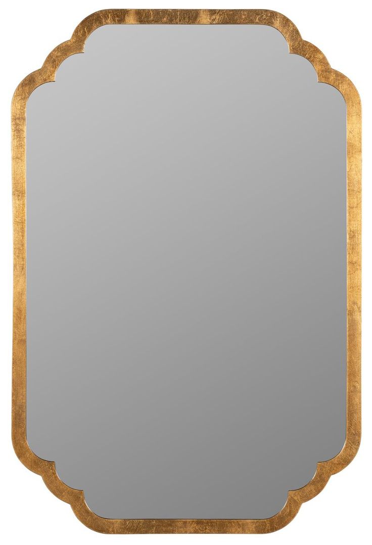 an ornate gold framed mirror on a white background