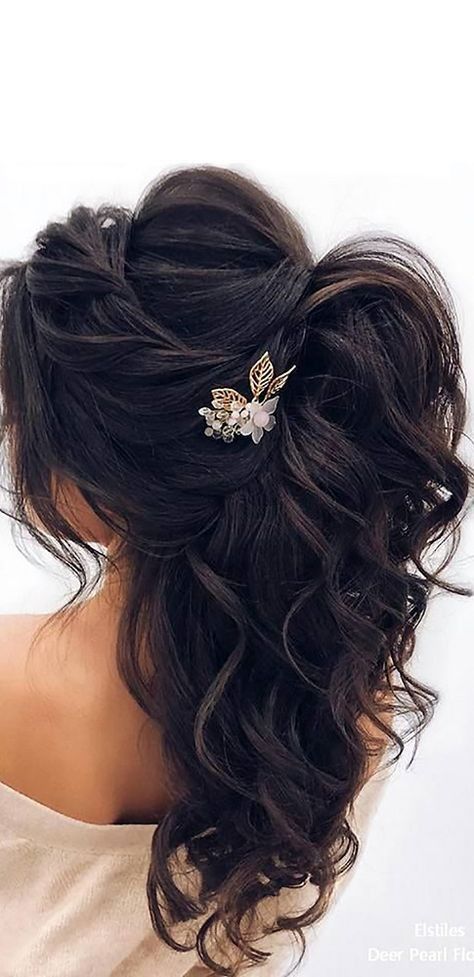 Wedding Hairstyles With Veil, Best Wedding Hairstyles, Long Hair Wedding Styles, Prom Hairstyles For Long Hair, Wedding Hairstyles Half Up Half Down, Wedding Hair Inspiration, Wedding Hair Down, Bridal Hairstyles, Wedding Hairstyles Updo