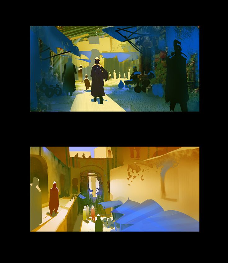 two different images of people walking down a hallway in the same direction, one is looking at another person