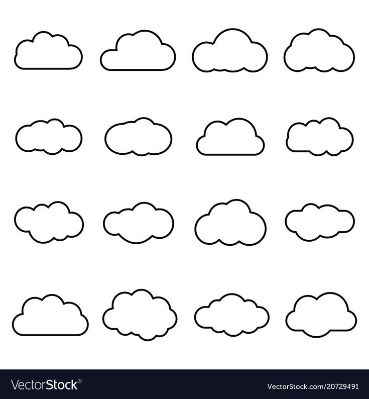 a set of clouds in different shapes and sizes