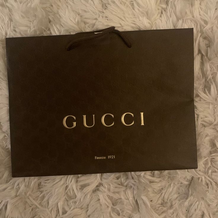 Gucci Shopping Paper Bag Never Used. 15x11.5 Gucci Everyday Bag With Logo, Everyday Gucci Bag With Logo, Gucci Brown Bag Perfect For Gift, Brown Gucci Bag As Gift, Gucci Black Bag As Gift, Black Gucci Bag As Gift, Gucci Clutch Bag, Gucci Eyeglasses, Gucci Clutch