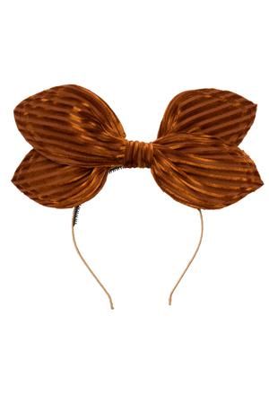 a brown bow headband on a white background