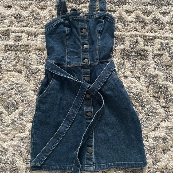 This Mini Denim Dress Has Side Pockets And It Has Buttons To Be Put On And Taken Off. The Straps Are Adjustable And It Has A Denim Belt To Adjust The Waist. It Is Super Cute, High Quality, And Has Never Been Worn. Cheap Mini Denim Dress By Forever 21, Medium Wash Mini Denim Dress, Denim Mini Dress For Casual Wear, Dark Wash Mini Denim Dress For Dress Down Occasions, Dark Wash Mini Denim Dress For Casual Wear, Dark Wash Mini Denim Dress For Casual Occasions, Dark Wash Mini Denim Dress For Casual Days, Medium Wash Mini Denim Dress For Casual Wear, Medium Wash Denim Mini Dress For Casual Wear