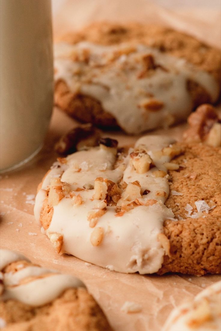 Walnut spice cookies with a maple glaze. Maple Walnut, Maple Glaze, Spice Cookies, Pumpkin Pie Spice, Snickerdoodles, A Cup Of Coffee, Molasses, Cup Of Coffee, Pumpkin Pie