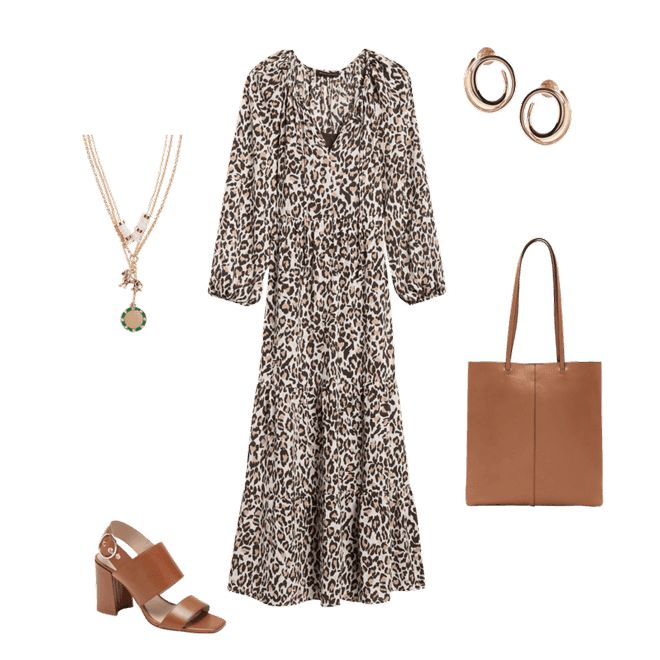 Leopard Tiered Maxi Dress | Banana Republic Bohemian Brown Tiered Maxi Dress, Elegant Vacation Maxi Dress With Ruffle Hem, Elegant Ruffle Hem Maxi Dress For Vacation, Billowy Maxi Dress For Fall Daywear, Bohemian Tiered Maxi Dress For Brunch, Chic Brown Tiered Midi Dress, Beige Ruffled Maxi Dress For Fall, Casual Billowy Maxi Dress For Fall, Billowy Maxi Dress For Day Out