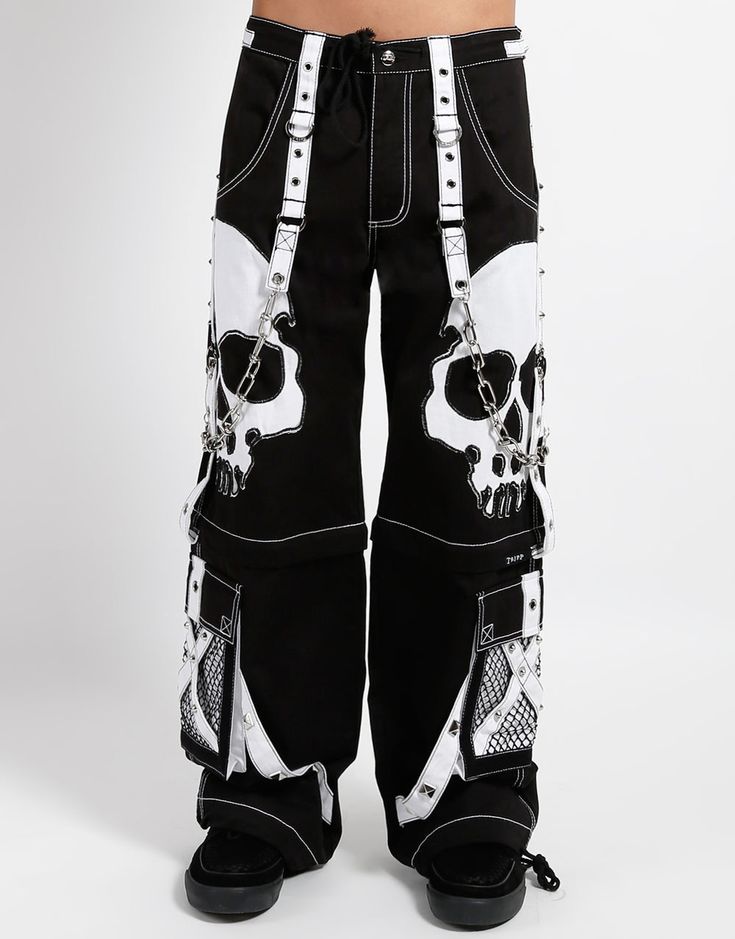 TRIPP NYC - SCARE DARK STREET PANT WHITE Tripp Nyc Pants, Tripp Pants, Gothic Pants, Dark Street, Strap Pants, Tripp Nyc, Punk Outfits, Clothes Ideas, Edgy Outfits