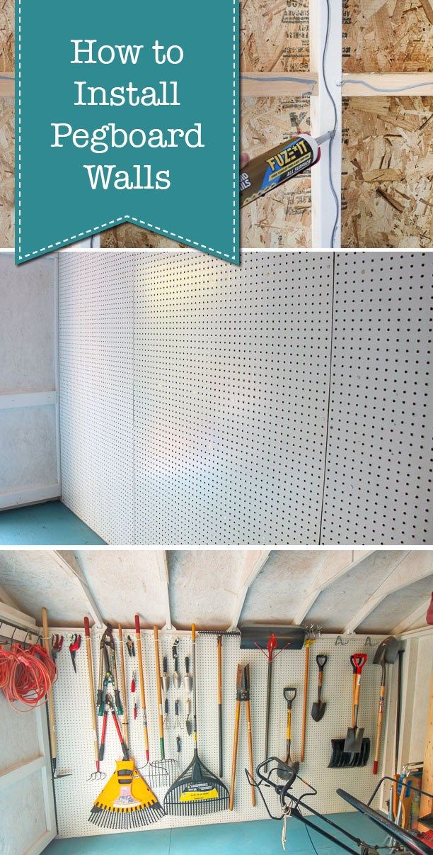 how to install pegboard walls in a garage with pictures and instructions on the wall