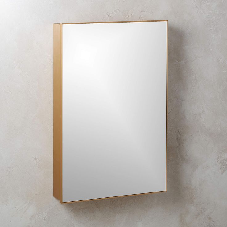 a mirror mounted to the side of a wall