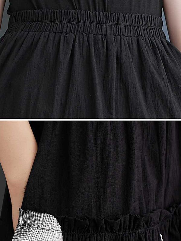 Sku CY-!124156 Material 80%Cotton , Polyester Style Loose Feature Pockets , Printed , Pleated , Ruffled , Elasticity , Split-joint , Polka Dot Occasion Casual , Simple , Stylish Selection Seasons Spring , Summer Type Skirts Bottoms Color BLACK Size One_size Please consult the size chart we provide for this item's measurements to help you decide which size to buy.Please note: There may be 1-3cm differ due to manual measurement. CMINCH Waist Bottom Length One_size 70-110 80 Black Casual Summer Skirt, Spring Black Skirt With Elastic Waistband, Casual Black Summer Skirt, Black Skirt With Elastic Waistband For Summer, Black Ruffled Skirt For Summer, Spring Black Pleated Skirt Bottoms, Black Pleated Summer Skirt, Black Cotton Skirt For Summer, Black Solid Color Bottoms For Spring