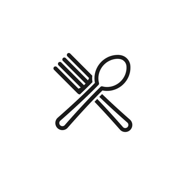 a fork and knife icon on a white background