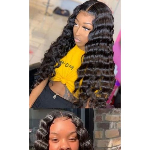 Sew In Crimps, Crimps Hairstyles, Jet Black Middle Part, Middle Part Sew In, Hair Color Plum, Plum Hair, Crimped Hair, Loose Waves Hair, Human Virgin Hair