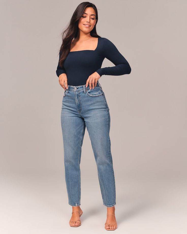 Women's Curve Love High Rise Mom Jean | Women's Bottoms | Abercrombie.com Mom Jeans Outfit, Mom Denim, Love Jeans, Abercrombie And Fitch Jeans, Jeans Mom, Curvy Women Jeans, Curvy Jeans, Mom Jean, High Rise Mom Jeans