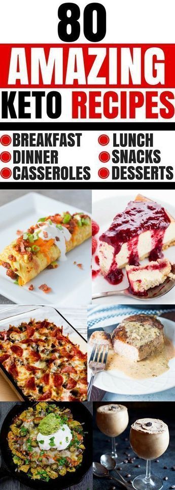 an advertisement for the 80 amazing keto recipes cookbook with pictures of different foods