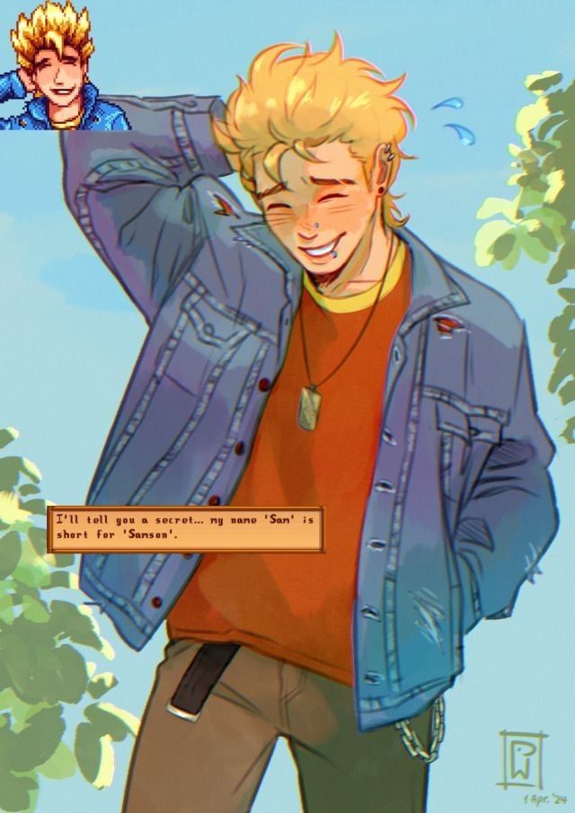 a boy with blonde hair wearing a jean jacket