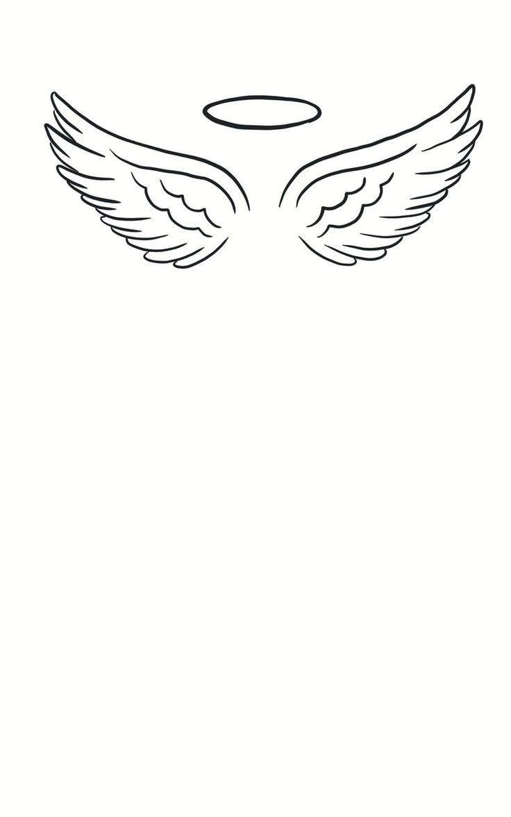 the outline of an angel's wings on a white background