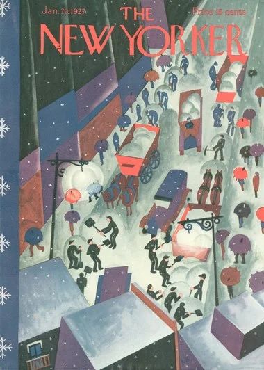 the new yorker magazine cover shows people walking in an alley