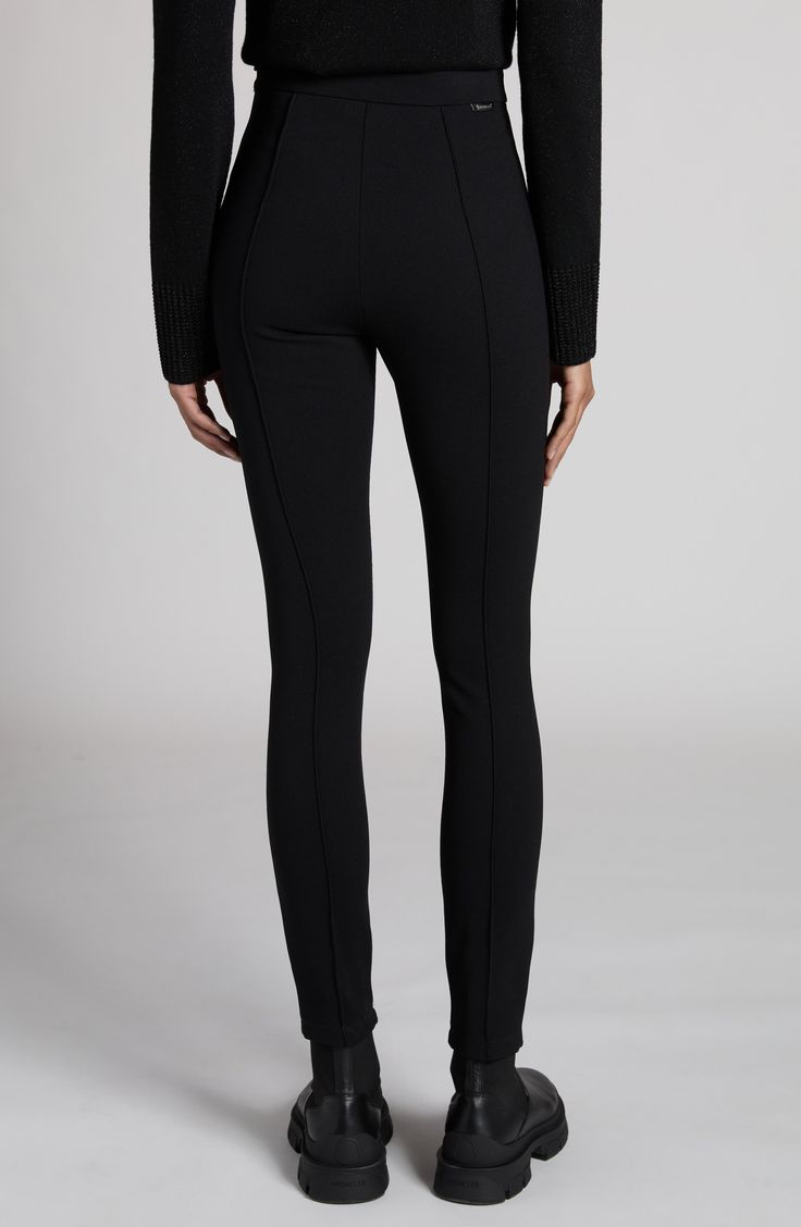 Striking a balance between athleisure and streetwear, these leggings made of a stretch-enhanced twill knit and finished with stitched pintucks deliver all-around, versatile style. Hidden side-zip closure 95% polyamide, 5% elastane Hand wash, dry flat Imported Designer Clothing Chic Stretch Bottoms With Seam Detailing, Modern Fitted Leggings For Fall, Fitted Modern Leggings For Fall, Athleisure Workwear Leggings, Sporty Leggings For Workwear In Fall, Athleisure Leggings For Workwear, Tight Fit, Athleisure Tight Leggings For Workwear, Fitted High-waisted Leggings, Fitted High-waisted Pull-on Leggings