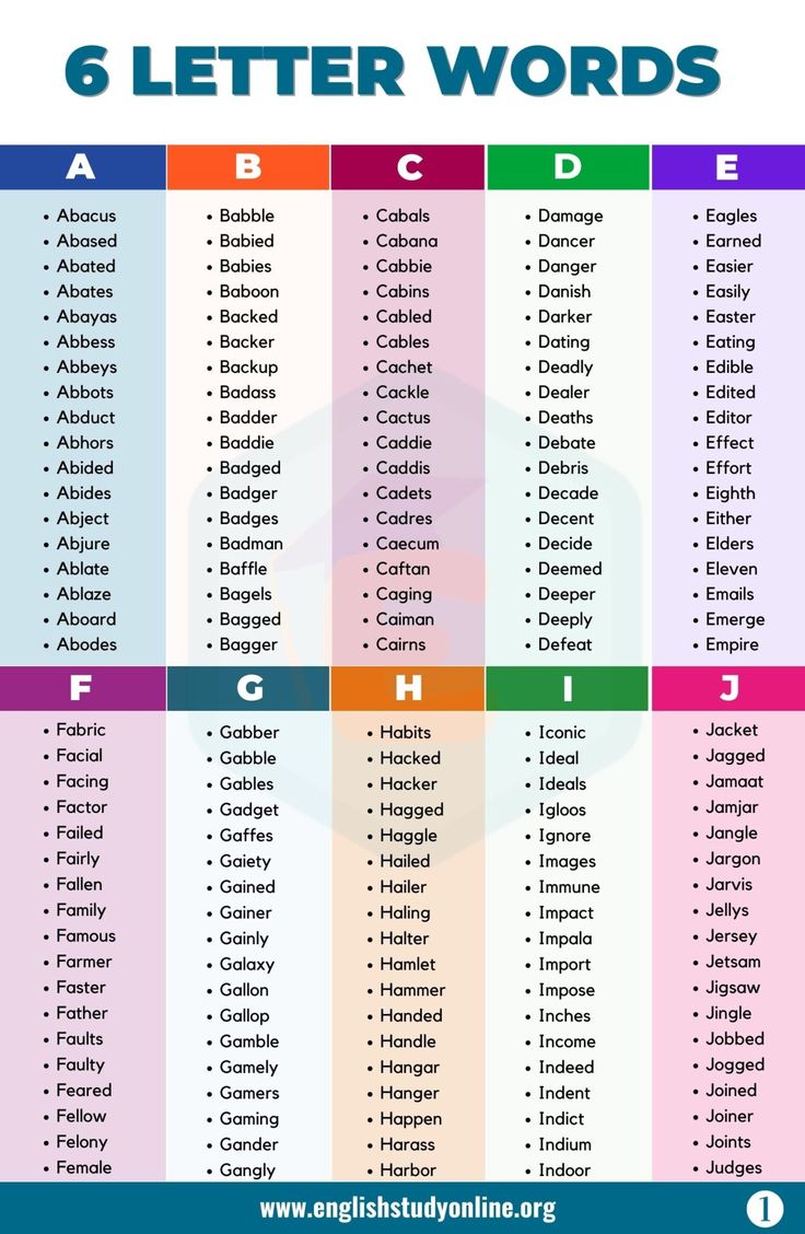 four letter words that are in the english language, with different colors and font options