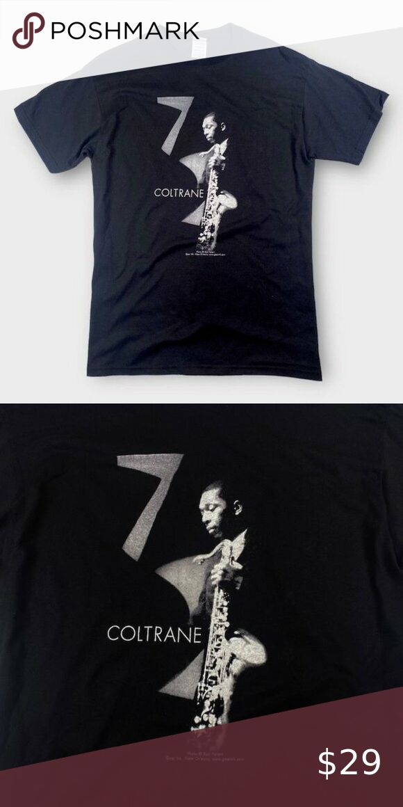 NWOT John Coltrane Jazz Tee Shirt Black, Size XX-Large John Coltrane, 9 Am, 3 Pm, Print Fabric, Work Hard, Black Shirt, Tee Shirt, Printing On Fabric, Tee Shirts