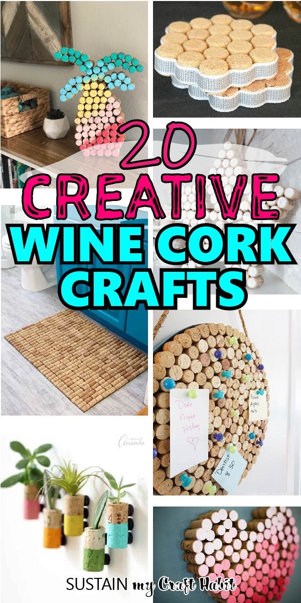 wine cork crafts that are easy to make and great for the home or office use