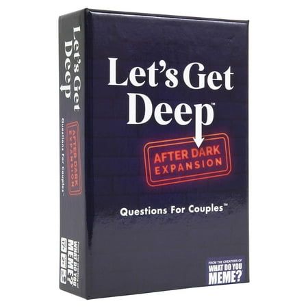 a card game called let's get deep, with the words after dark on it