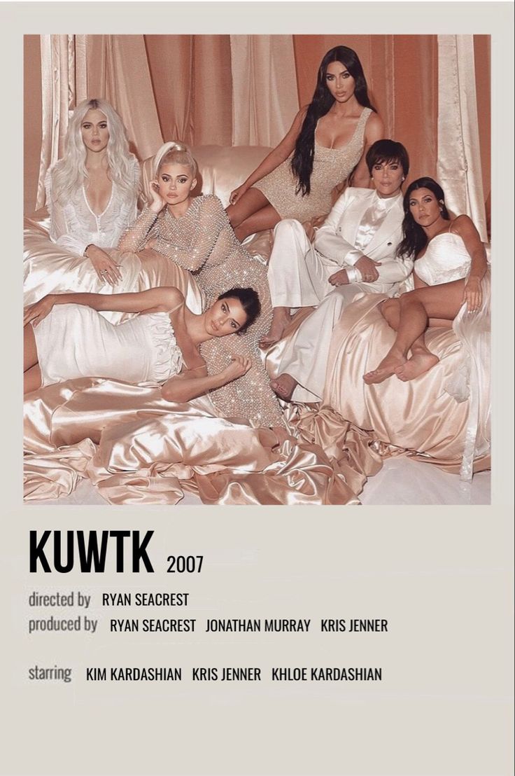 the poster for kuwtk's 2007 album, featuring four women in white dresses