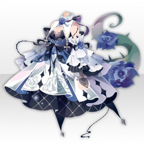 an anime character dressed in blue and white