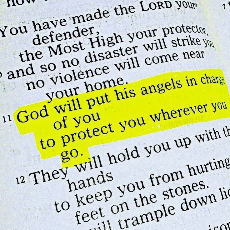 an open bible with the word god will put his angels in charge to protect you