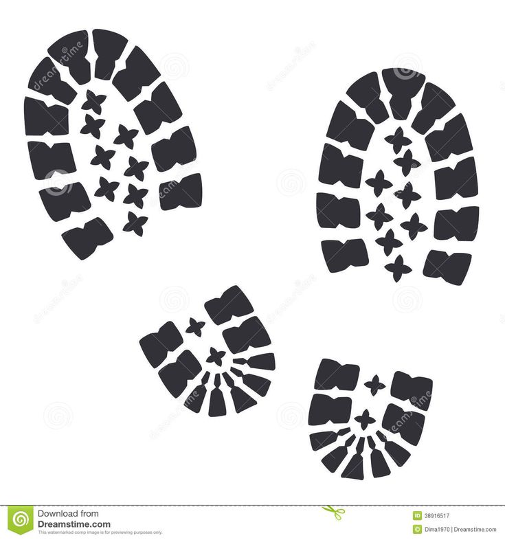 four footprints with stars on them