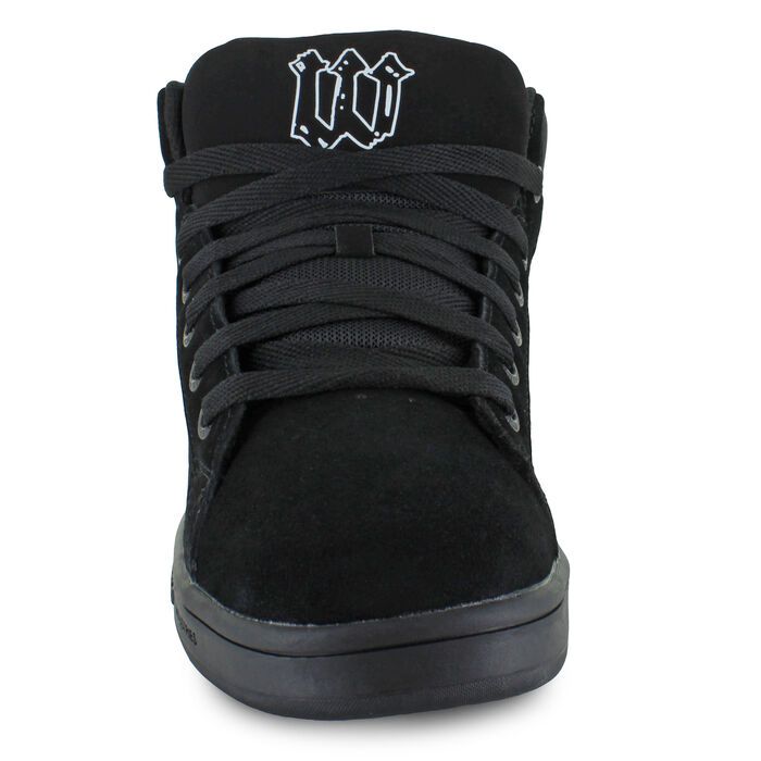 The World Industries Havoc is crafted with a durable leather upper with upper perforations that enhance breathability to keep your feet feeling fresh. Pairing well with jeans and athletic attire, this hi-top sneaker features World Industries branding and bold designs for added style. The lace-up front closure combined with a thick padded tongue and collar keeps your feet locked in place and ready for the halfpipe. A cushioned insole provides all-day comfort for everyday wear as well as skateboarding performance while the durable rubber outsole ensures superior traction on and off the board. performance skate hi-top design durable suede and manmade upper upper perforations enhance breathability World Industries branding and bold design for added style lace-up front closure for a secure fit Custom Leather Lace-up Sneakers For Skateboarding, Leather Lace-up Skateboarding Sneakers, Elastic Lace-up Skate Shoes For Skateboarding, Custom Lace-up Synthetic Sneakers For Streetwear, Leather High-top Skate Shoes With Laces, Sporty Mid-top Skate Shoes With Laces, Casual Lace-up Basketball Shoes With Perforations, Lace-up Skate Shoes With Boost Midsole, Streetwear High-top Sneakers With Abzorb Midsole