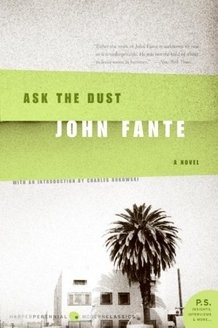 the book cover for ask the dust by john fante with an image of a palm tree