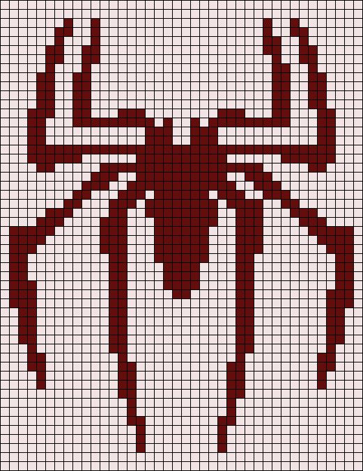 a spiderman cross stitch pattern in red and black, with the words's logo on