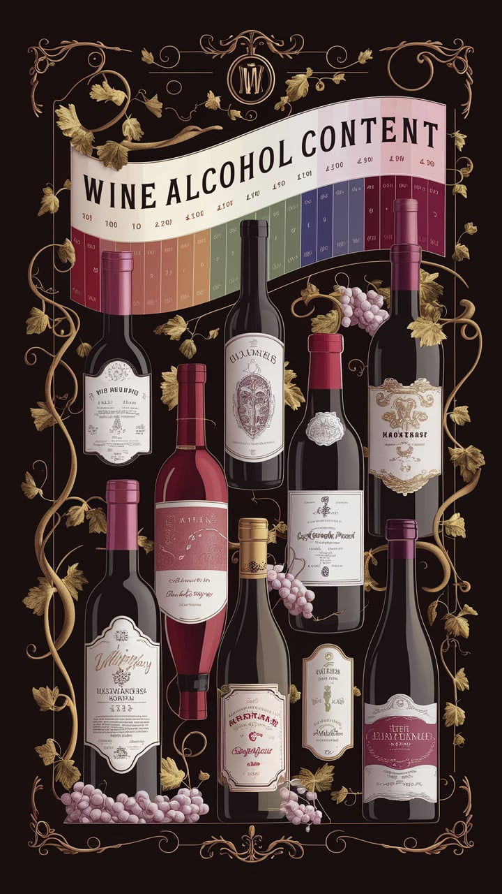 a poster with wine bottles and labels on it