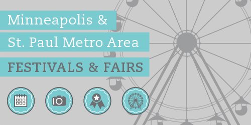 the minneapolis and st paul metro area is featured in this poster for festivals and fairs