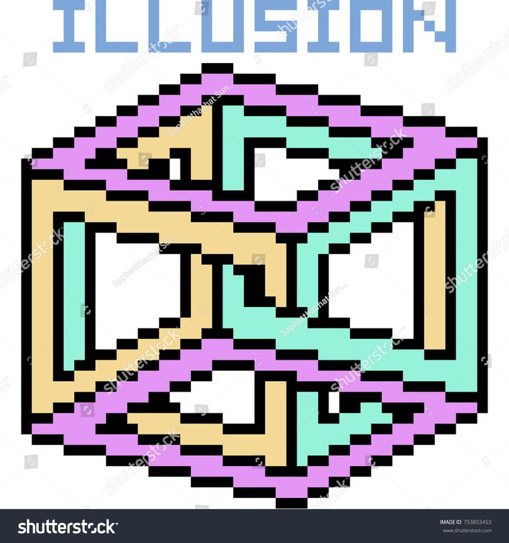 an old school pixel style logo with the word illusion