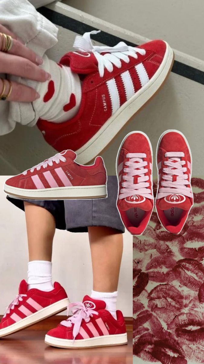 Adidas | campus 00’s | better scarlet | sneakers | red | pink Red Adidas Shoes, Adidas Campus 00, Campus 00, Campus Outfit, Hype Shoes, Adidas Campus, Swag Shoes, Streetwear Men Outfits, Red Adidas