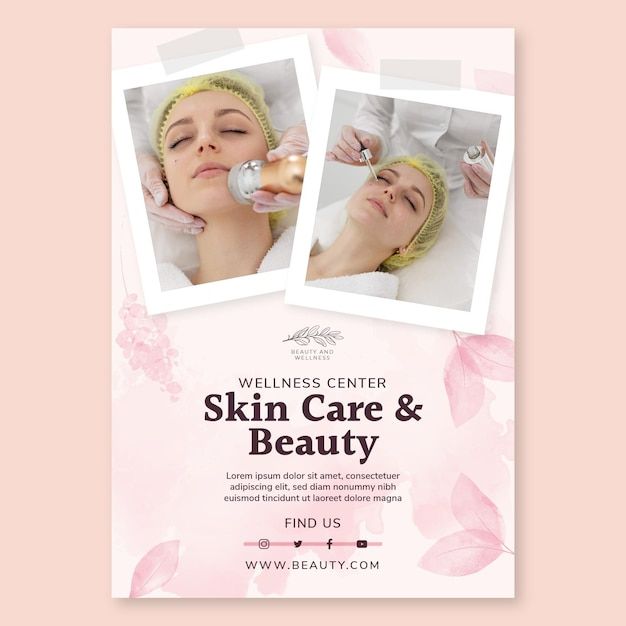 a flyer for a skin care and beauty event