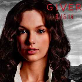 the giver movie poster with an image of a woman's face on it