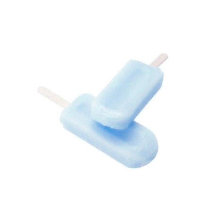 two blue popsicles sitting on top of each other