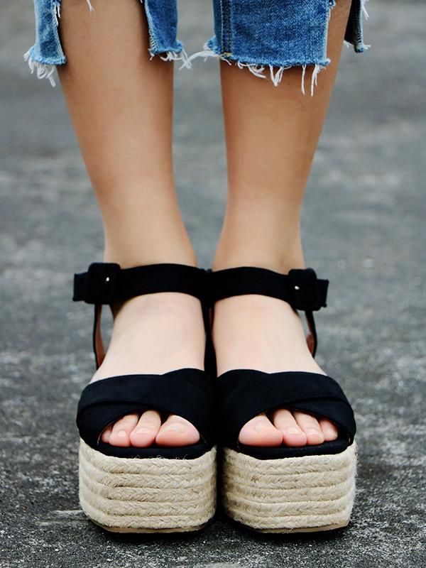 Material:MicrofiberStyle:FishermanOccasion:Going out , CasualHeels Height:Mid (3cm-5cm)Seasons:SummerType:SandalsColor:BLACKSize:36,37,38,39,40,41 Black Closed Toe Wedge Sandals For Spring, Black Wedge Heel Sandals For Spring, Black Ankle Strap Wedge Sandals For Summer, Trendy Black Wedge Sandals For Summer, Black Platform Sandals For Spring, Trendy Black Summer Wedge Sandals, Black Platform Wedge Sandals For Beach, Black Open Toe Wedge Sandals For Beach, Black Round Toe Sandals For Summer