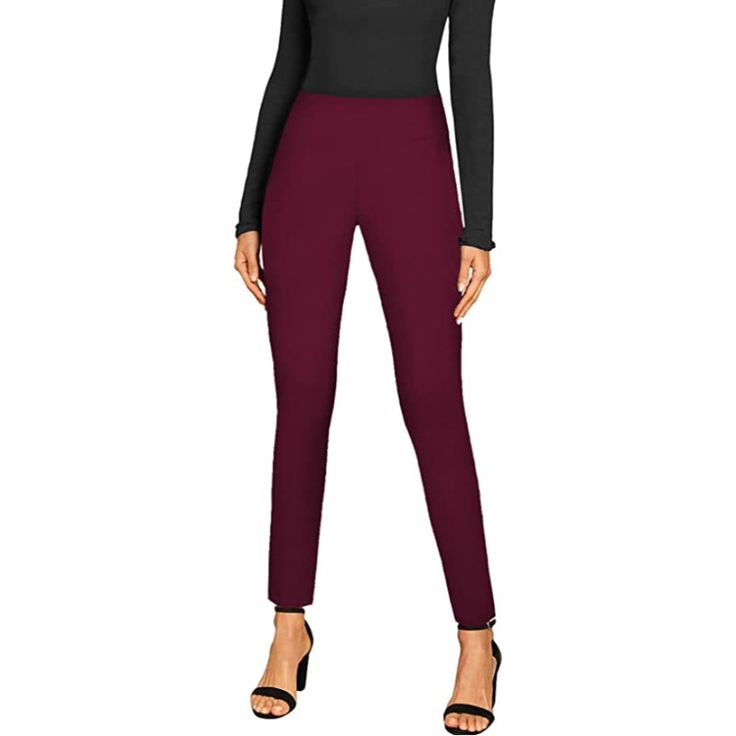 Office Dressy Leggings Skinny Trousers For Women are the height of fashion and comfort. With their premium fabric construction, these pants are designed to keep you warm and pleasant during the cooler months. The skinny design of the joggers gives them a sleek and modern appearance and also provides a snug and comfortable fit. During any activity, the opulently smooth fabric will keep you dry and comfortable because it is wicking and breathable. Product Details: Fabric Type: PREMIUM ULTRA STRETC Slim Fit Ankle-length Dress Pants For Fall, Winter Stretch Elastane Bottoms, Fitted Fall Dress Pants Ankle-length, Fitted Solid Color Elastane Jeggings, Slim Fit High-waisted Dress Pants For Fall, Fitted Elastane Jeggings, Solid Elastane Leggings Trousers, Solid Elastane Leggings Shaped As Trousers, Stretch Pants For Business Casual In Fall