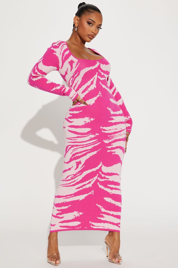 Shannon Sweater Maxi Dress - Pink/combo | Fashion Nova, Dresses | Fashion Nova Fashion Dresses For Women, Dresses Fashion Nova, Sweater Maxi Dress, Maxi Dress Long, Work Dresses For Women, Unique Outfit, Dress Long Sleeves, Xl Fashion, Pink Maxi Dress