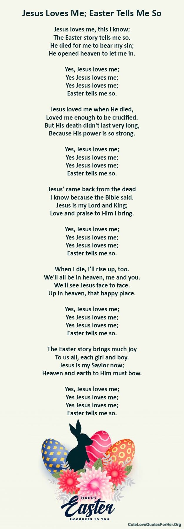 an easter poem with the words jesus loves me