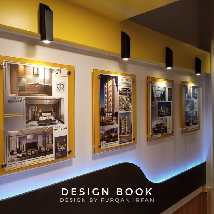 the design book is hanging on the wall