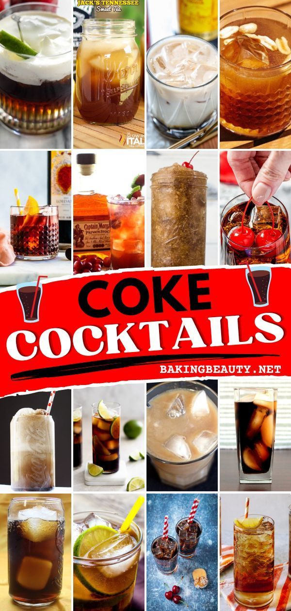 If you're a coke lover and looking for exciting drinks with coke as the magic ingredient, then you should try one of these easy cocktail recipes! These coke cocktail archives are gonna be your ultimate guide and go-to recipe once you try it! Cheers! Alcoholic Drinks With Coke, Coke Cocktails, Drinks Alcohol Recipes Easy, Coke Recipes, Easy Cocktail Recipes, Coke Drink, Fun Drinks Alcohol, Quick Drinks, Easy Cocktail